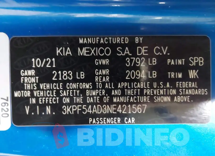 3KPF54AD3NE421567 Photo# 9