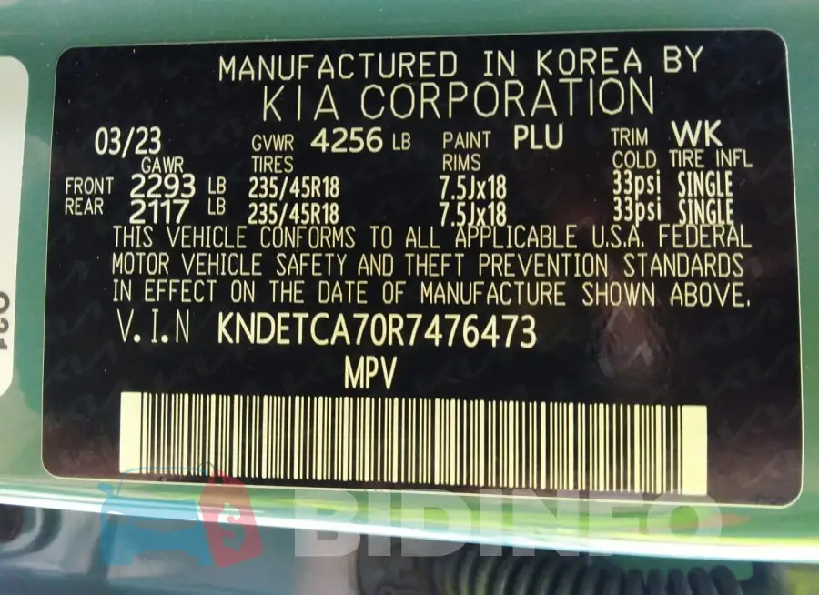 KNDETCA70R7476473 Photo# 9