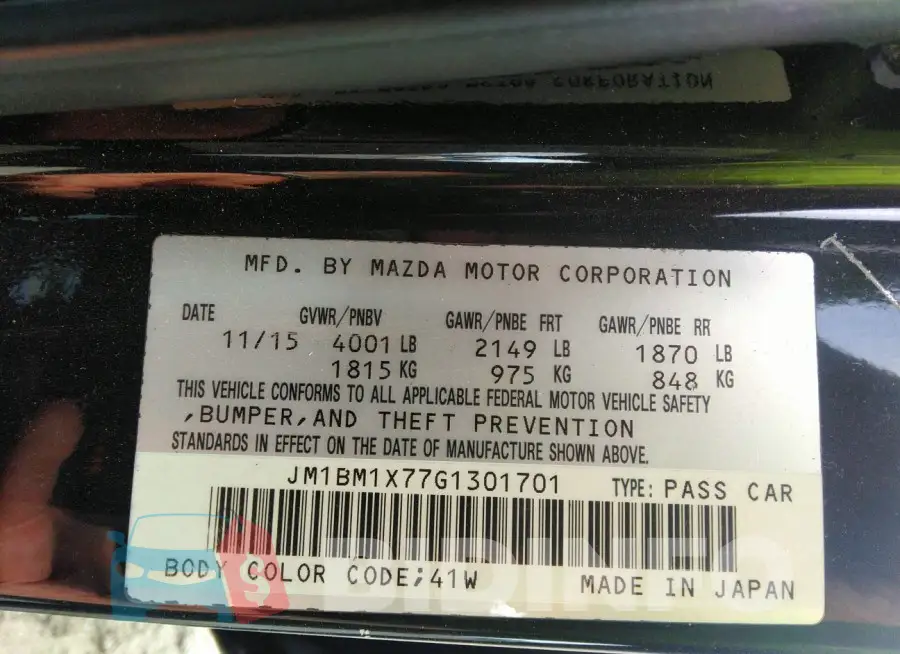 JM1BM1X77G1301701 Photo# 9