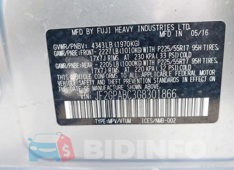 JF2GPABC3G8301866 Photo# 9