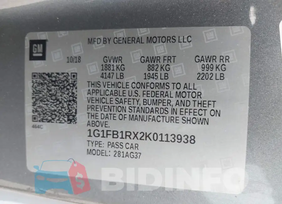 1G1FB1RX2K0113938 Photo# 9