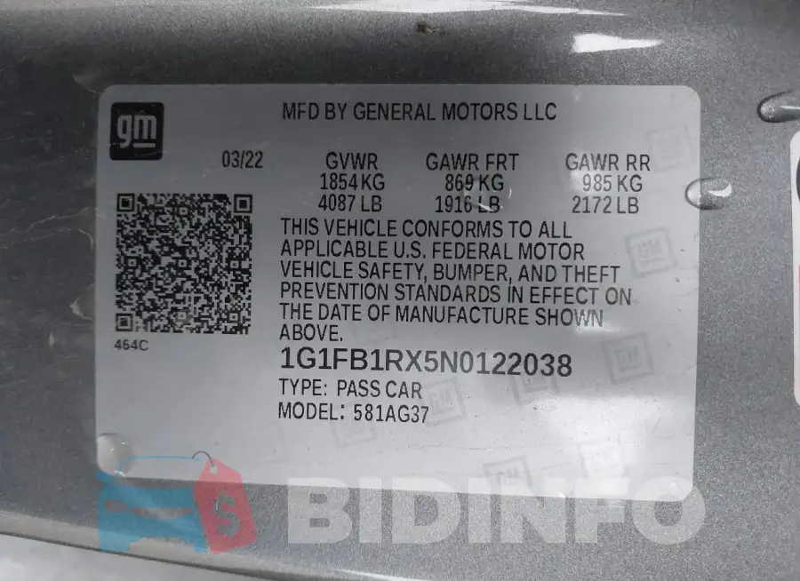1G1FB1RX5N0122038 Photo# 9