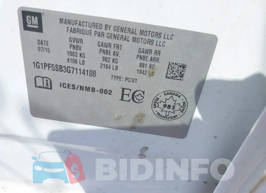 1G1PF5SB3G7114108 Photo# 9
