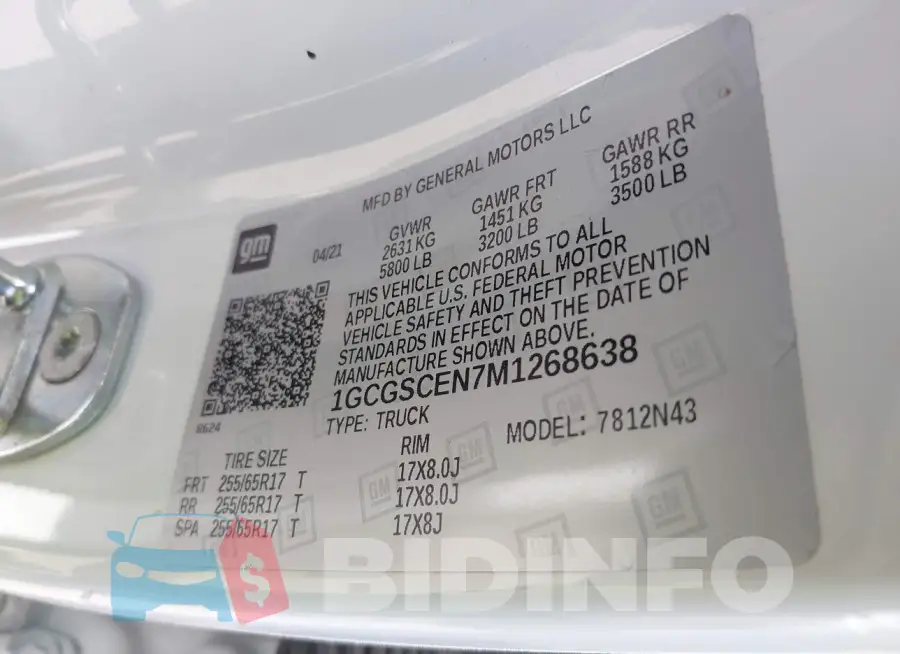 1GCGSCEN7M1268638 Photo# 9