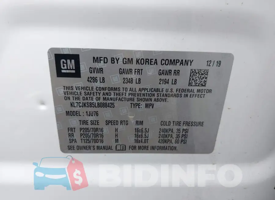 KL7CJKSB5LB088425 Photo# 9
