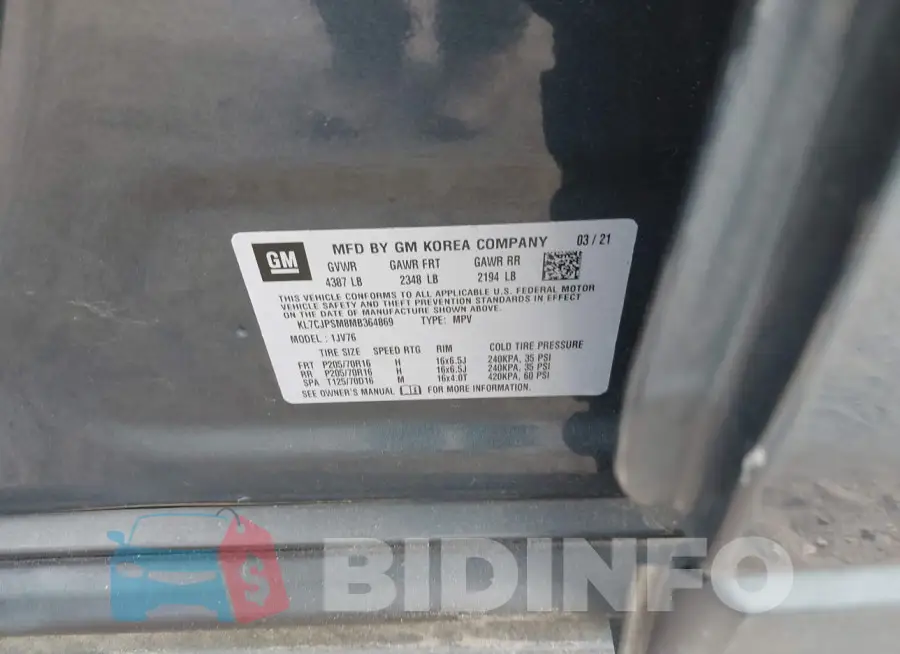 KL7CJPSM8MB364869 Photo# 9