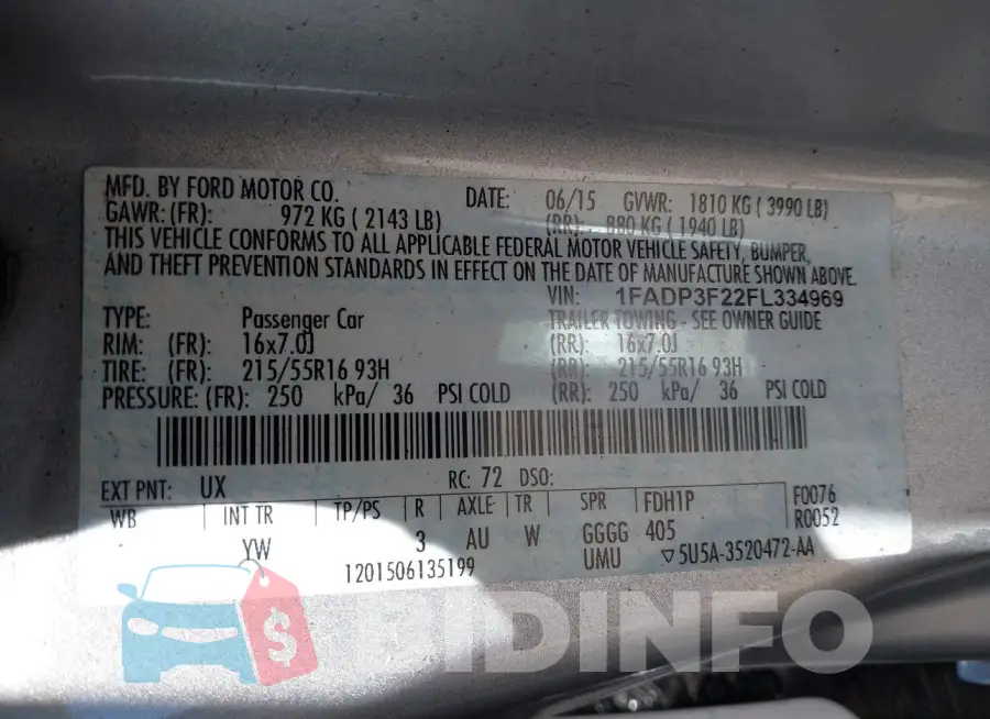 1FADP3F22FL334969 Photo# 9