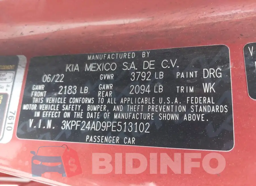 3KPF24AD9PE513102 Photo# 9