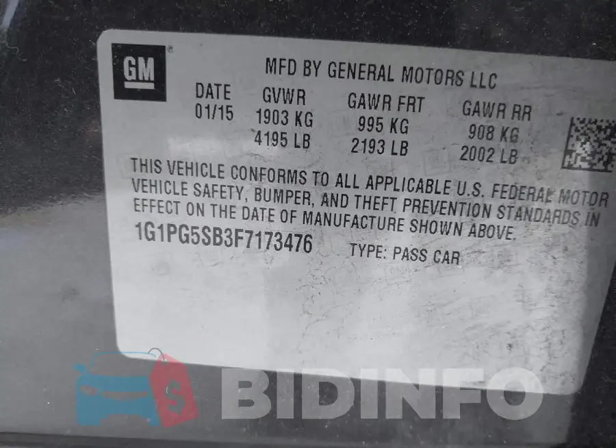 1G1PG5SB3F7173476 Photo# 9