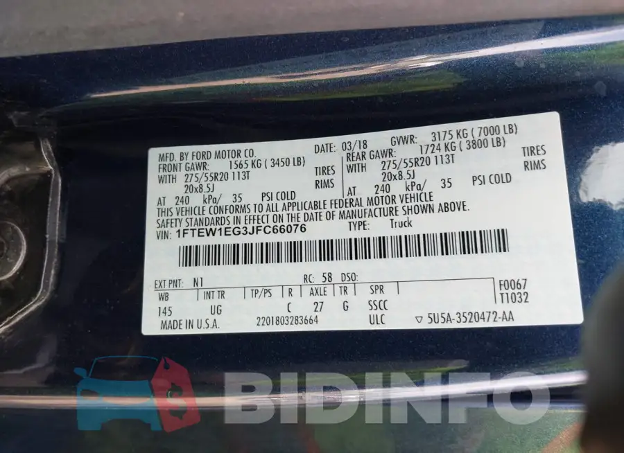 1FTEW1EG3JFC66076 Photo# 9
