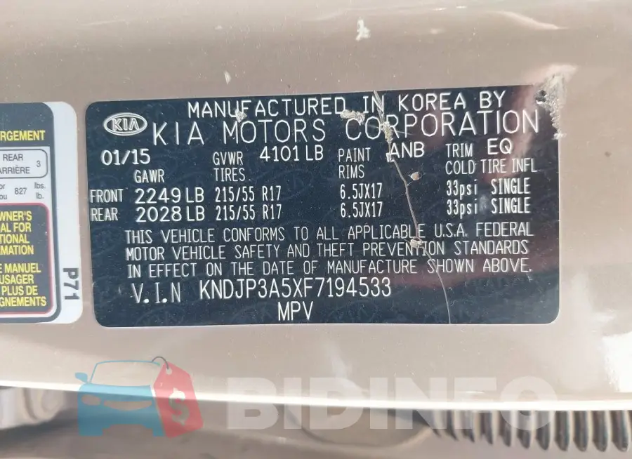 KNDJP3A5XF7194533 Photo# 9