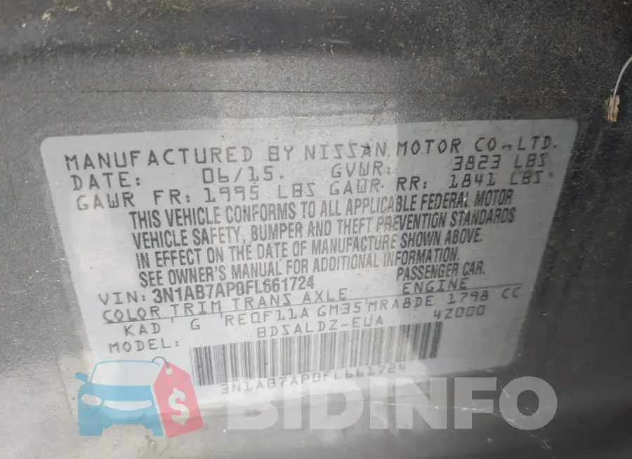 3N1AB7AP0FL661724 Photo# 9
