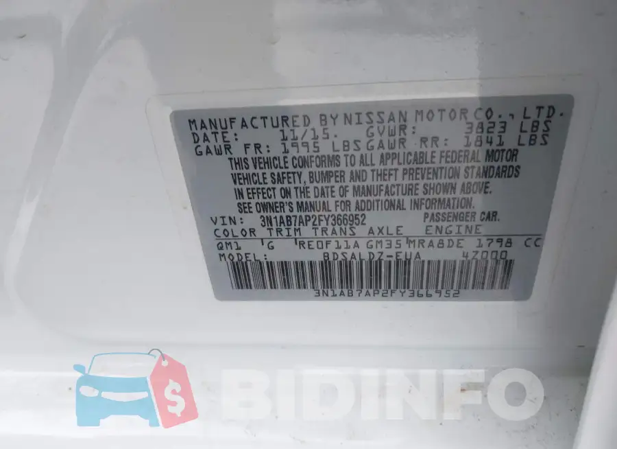 3N1AB7AP2FY366952 Photo# 8