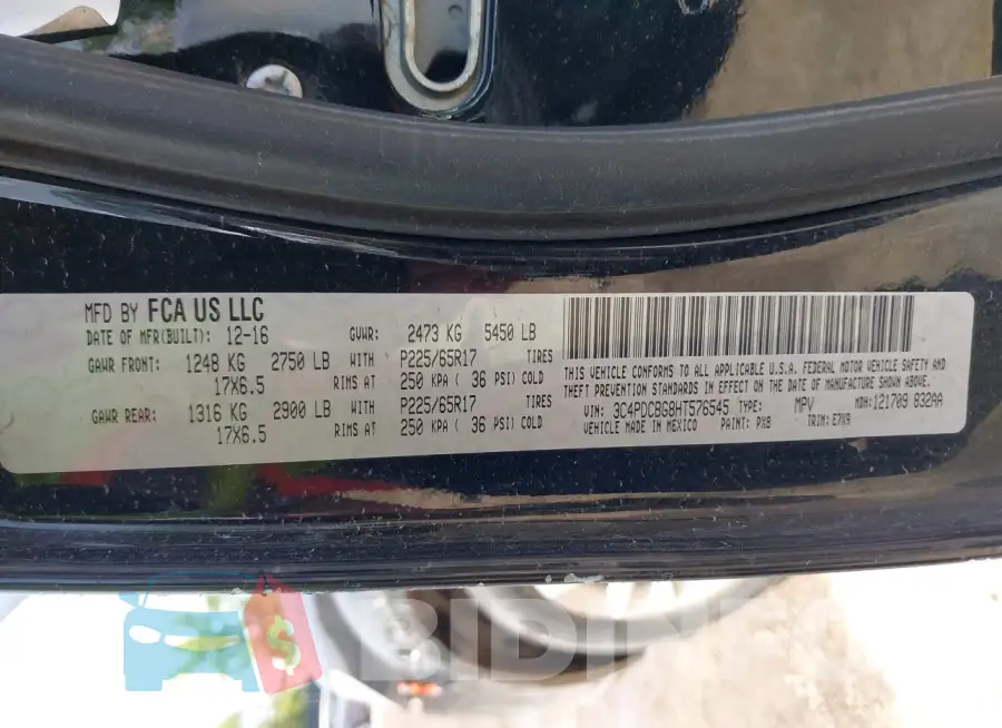 3C4PDCBG8HT576545 Photo# 9
