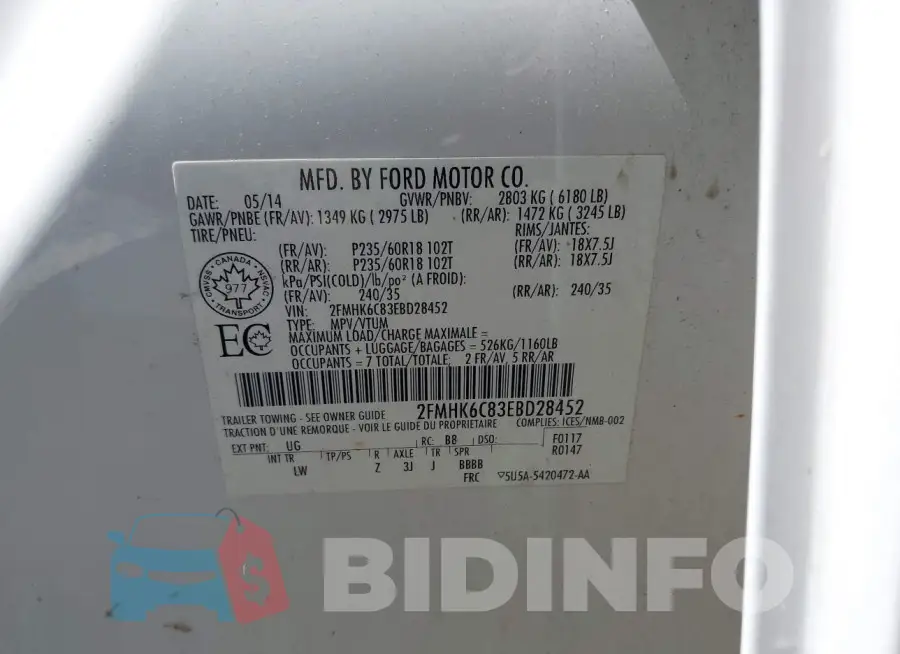 2FMHK6C83EBD28452 Photo# 9