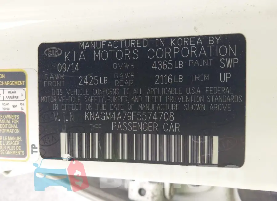 KNAGM4A79F5574708 Photo# 9