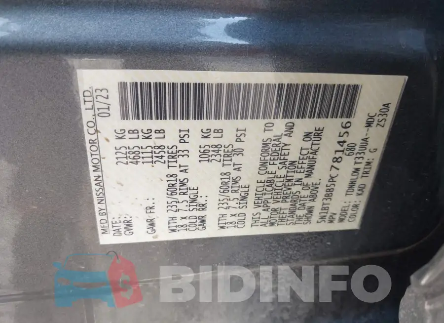 5N1BT3BB5PC781456 Photo# 9