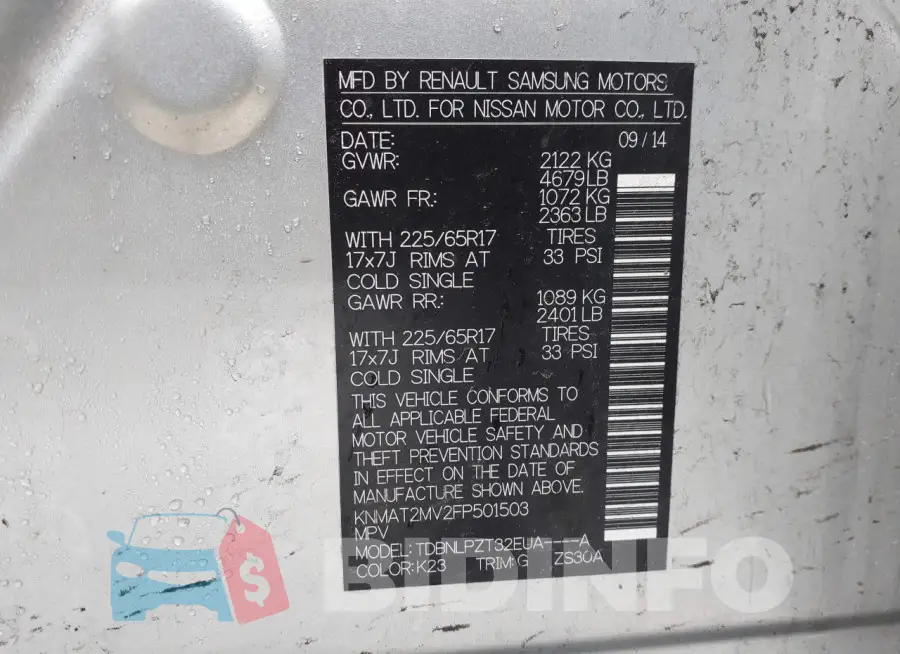 KNMAT2MV2FP501503 Photo# 9