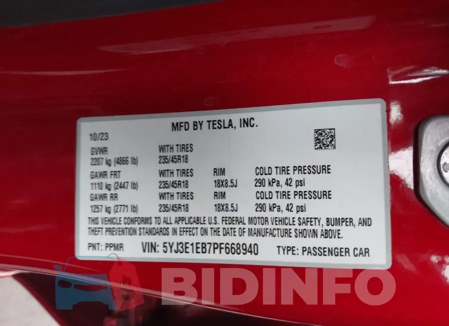 5YJ3E1EB7PF668940 Photo# 9