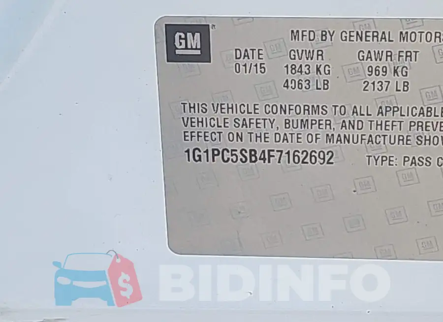 1G1PC5SB4F7162692 Photo# 9