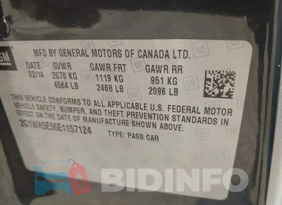 2G1WA5E36E1157124 Photo# 9