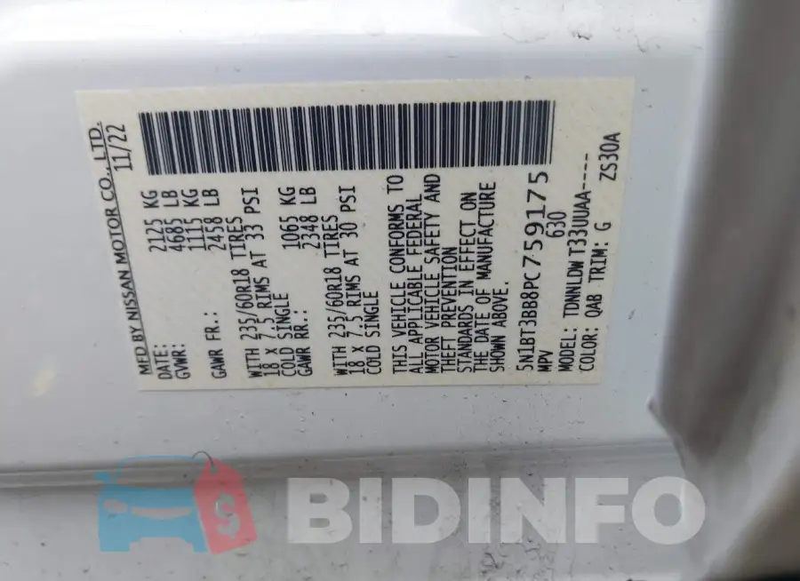 5N1BT3BB8PC759175 Photo# 9