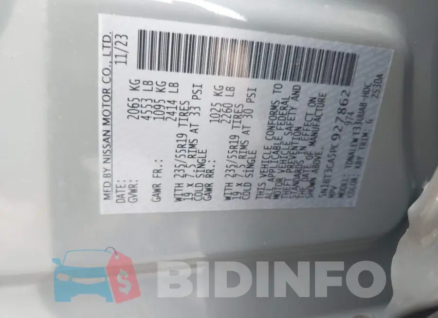 5N1BT3CA5PC927862 Photo# 9
