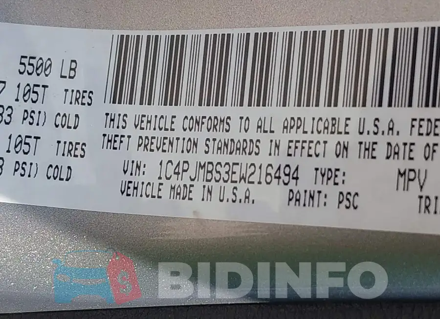1C4PJMBS3EW216494 Photo# 9