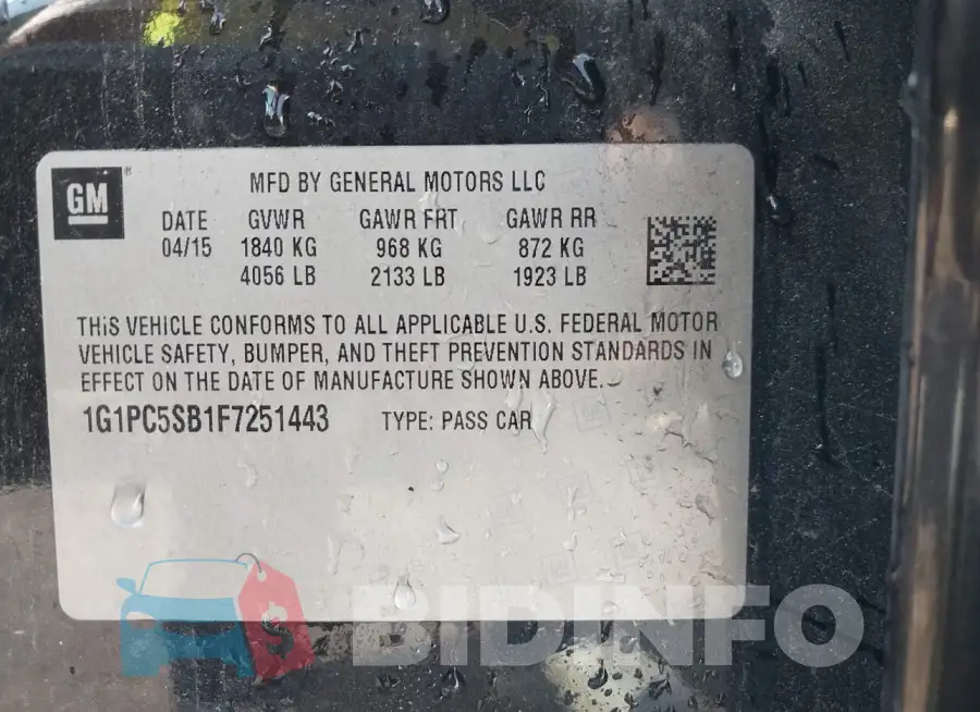1G1PC5SB1F7251443 Photo# 9
