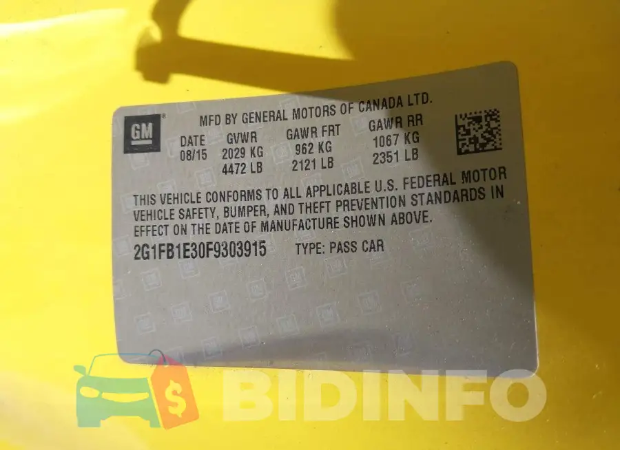 2G1FB1E30F9303915 Photo# 9