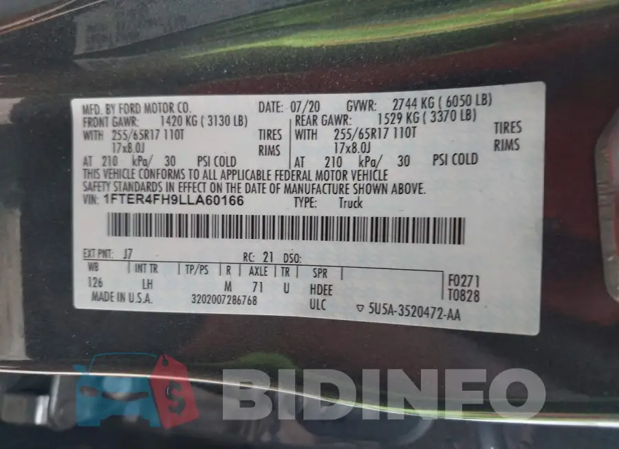 1FTER4FH9LLA60166 Photo# 9
