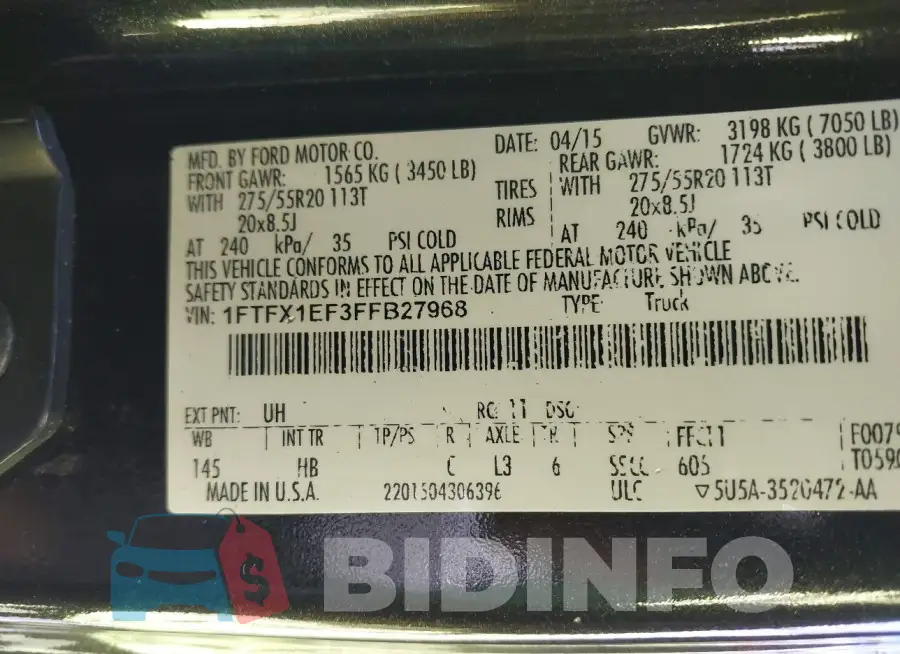 1FTFX1EF3FFB27968 Photo# 9