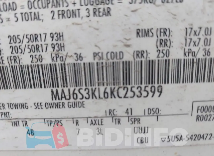 MAJ6S3KL6KC253599 Photo# 9