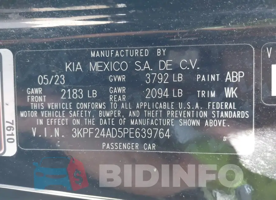 3KPF24AD5PE639764 Photo# 9