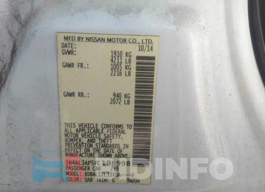 1N4AL3AP5FC198998 Photo# 9