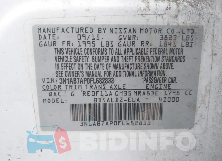 3N1AB7AP0FL682833 Photo# 9