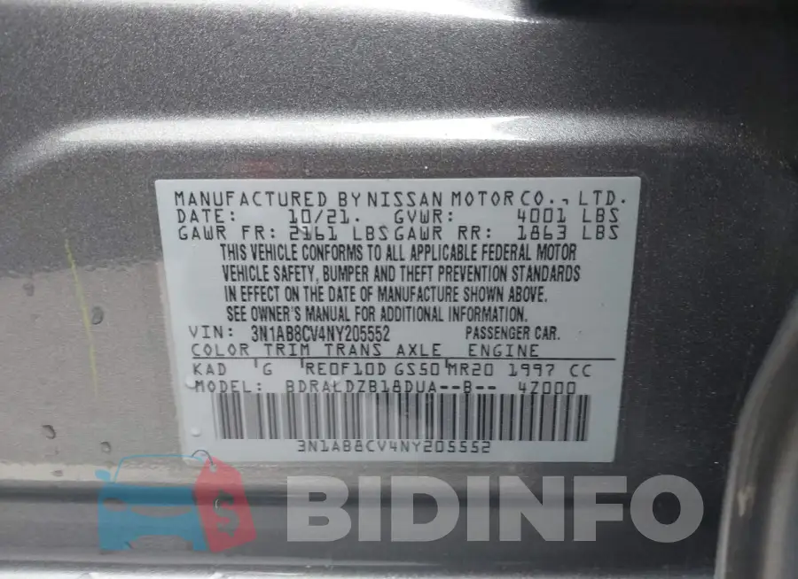 3N1AB8CV4NY205552 Photo# 9