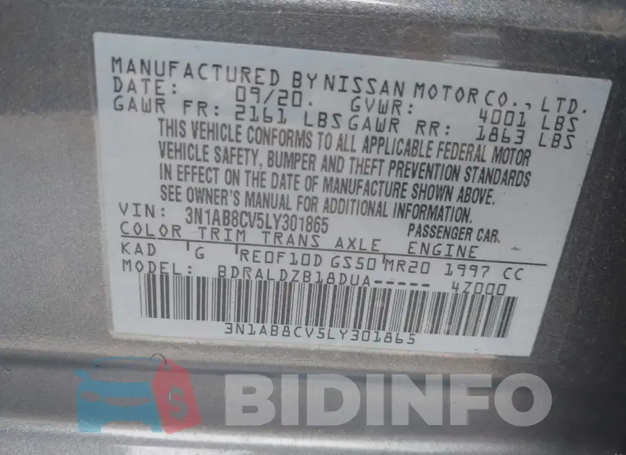 3N1AB8CV5LY301865 Photo# 9