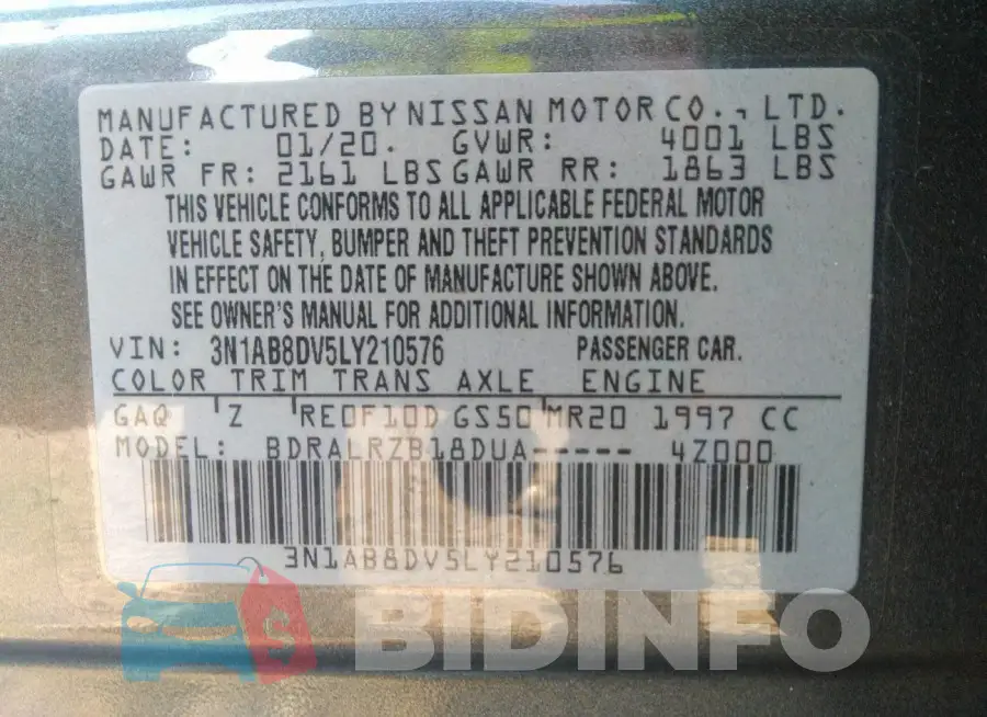 3N1AB8DV5LY210576 Photo# 9