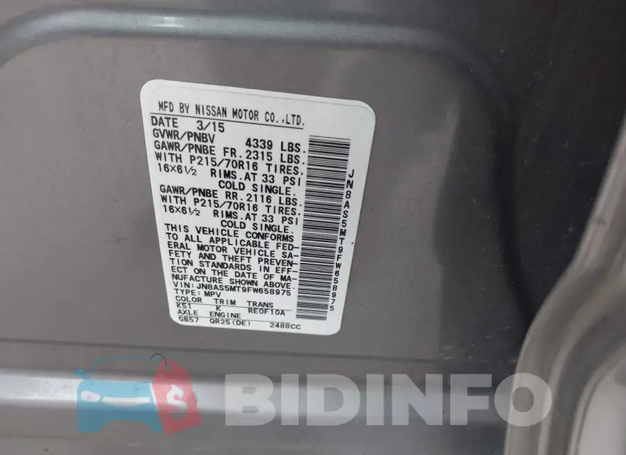 JN8AS5MT9FW658975 Photo# 9
