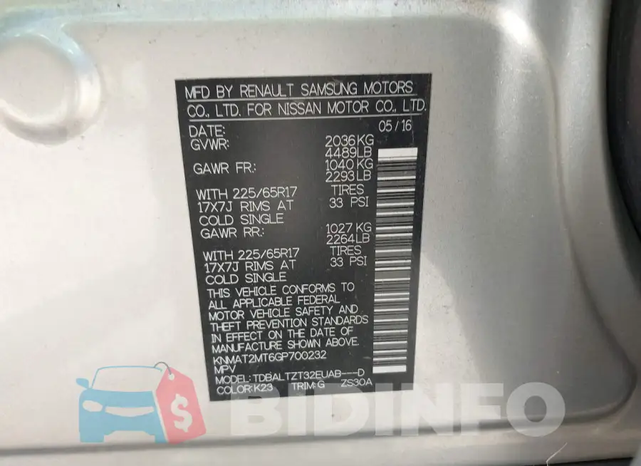 KNMAT2MT6GP700232 Photo# 9