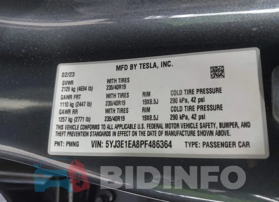 5YJ3E1EA8PF486364 Photo# 9