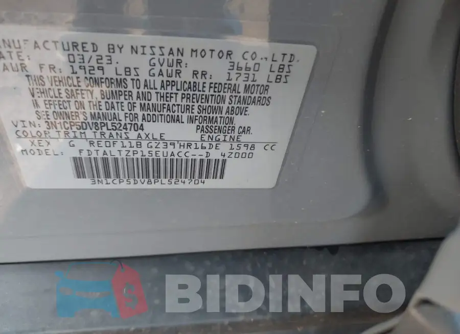 3N1CP5DV8PL524704 Photo# 9