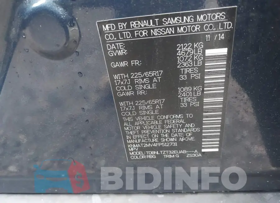 KNMAT2MV4FP512731 Photo# 9