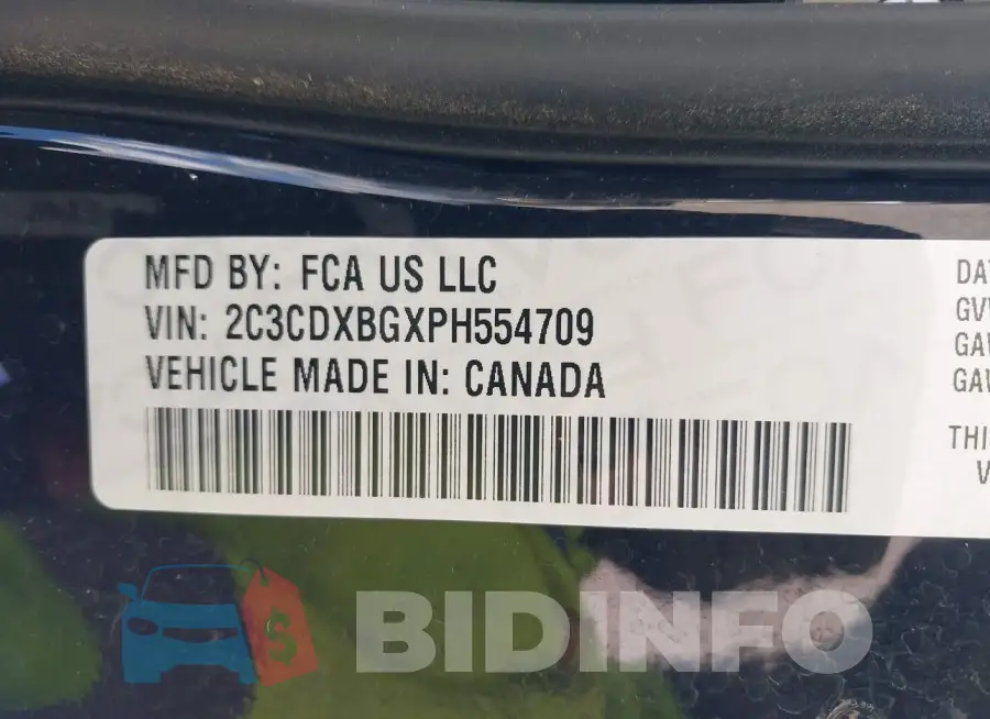 2C3CDXBGXPH554709 Photo# 9