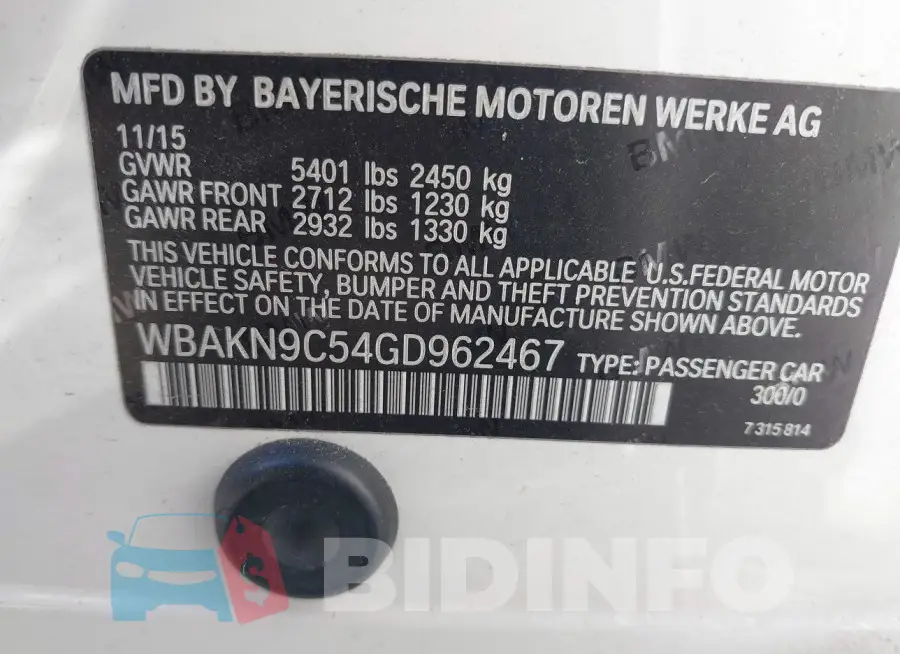 WBAKN9C54GD962467 Photo# 9