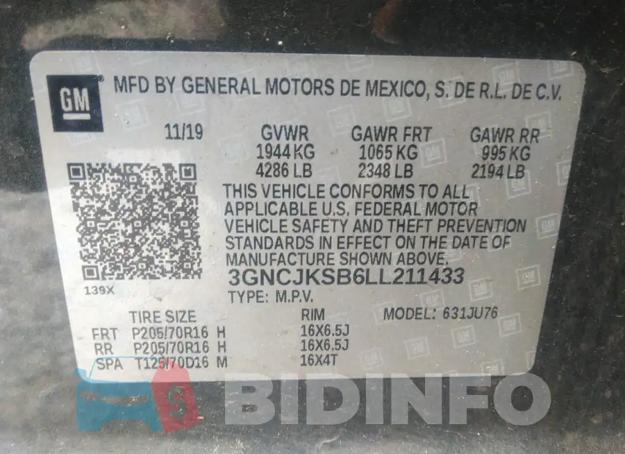 3GNCJKSB6LL211433 Photo# 9