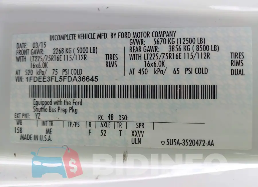 1FDEE3FL5FDA36645 Photo# 8
