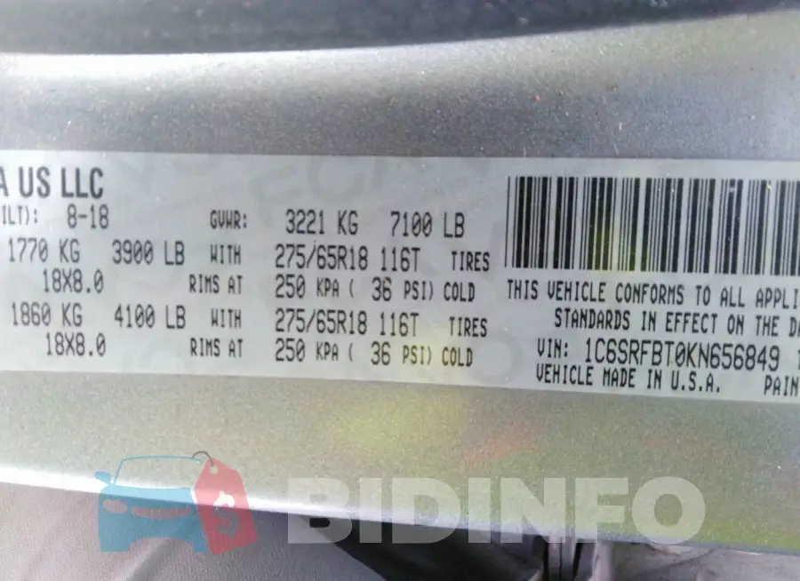 1C6SRFBT0KN656849 Photo# 9