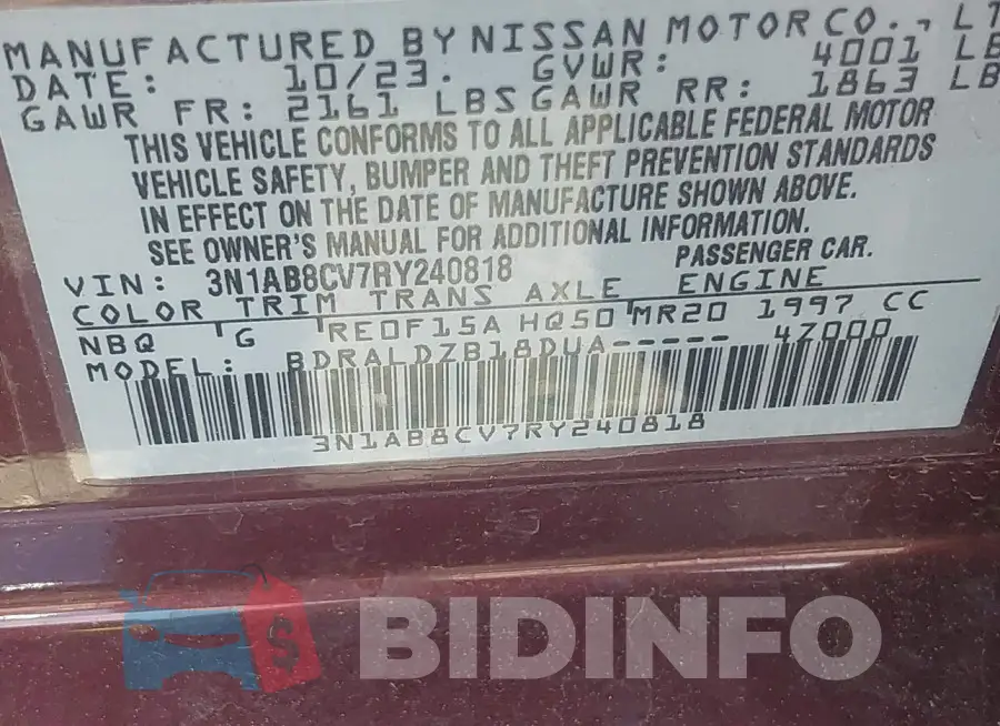 3N1AB8CV7RY240818 Photo# 9